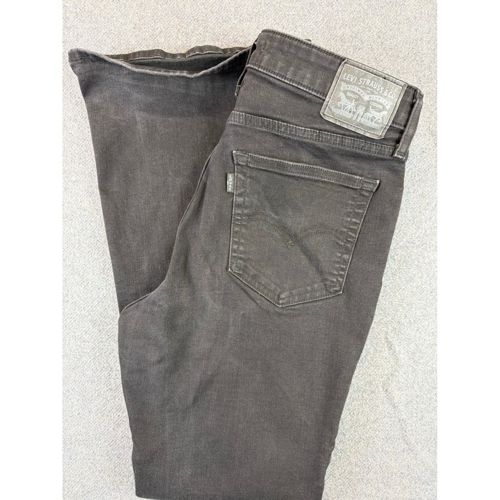 Levis 726 Flare Jeans Womens 30 Black High Rise Stretch Denim‎ Pants 30x29